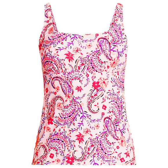 lands end 18 swimsuit tankini top & bottom board shorts with panty wood lily - Picture 3 of 5